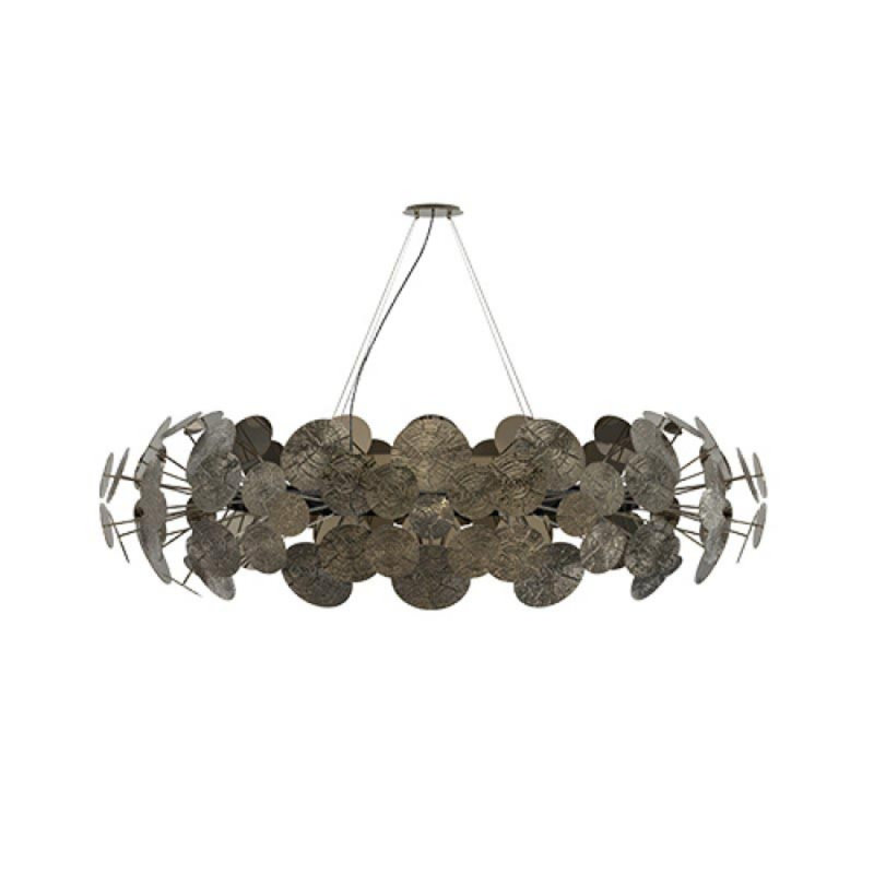 Newton Lamp Light Novelty Globe Chandelier, Copper Plated, 39" H x 24" W x 16" D