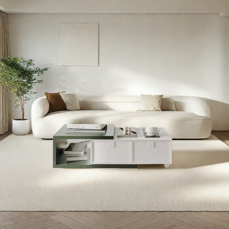 Retractable Modern Green Coffee Table