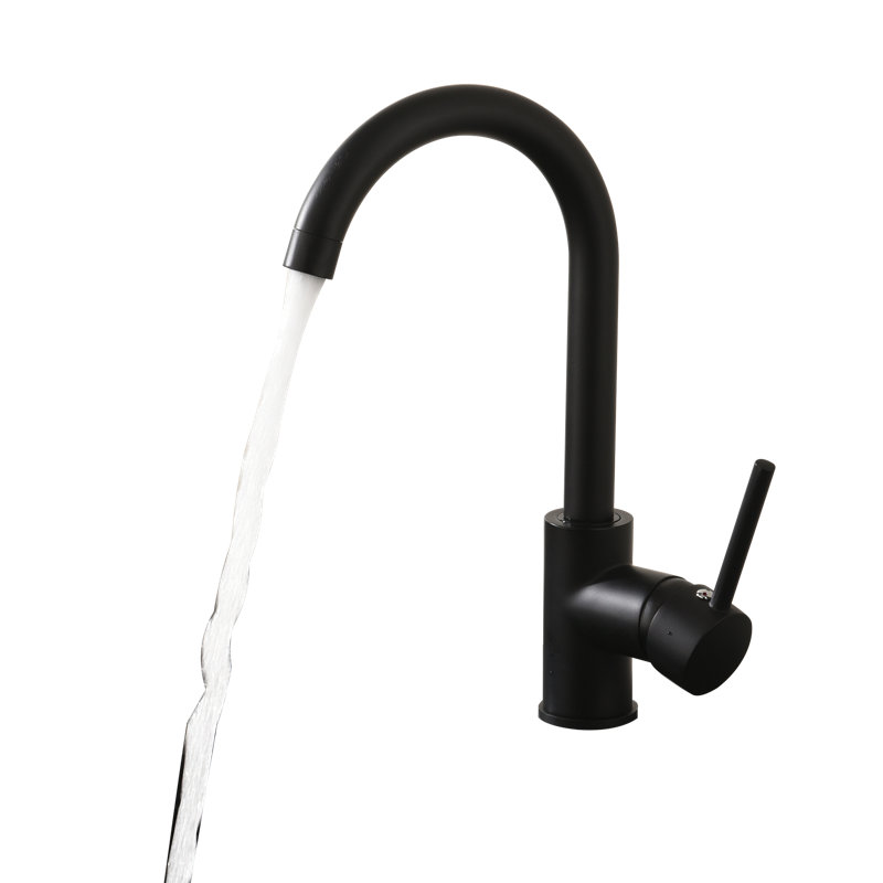 Matte Black Kitchen Faucet, Single Handle Stainless Steel, Single Hole Bar Sink Faucet | Gift Idea, Matte Black