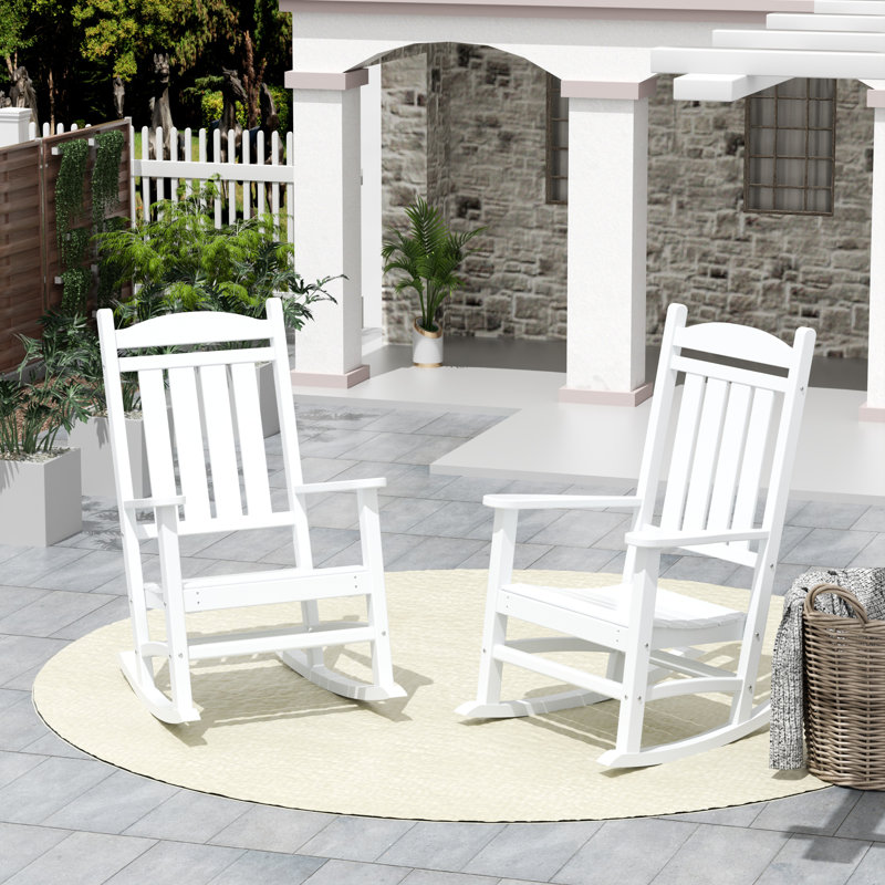 Chaise berçante d'extérieur en plastique Laguna, Blanc