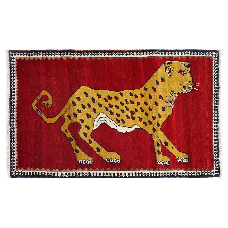 Tapis noué à la main 2 pi 8 po x 4 pi 7 po Animal