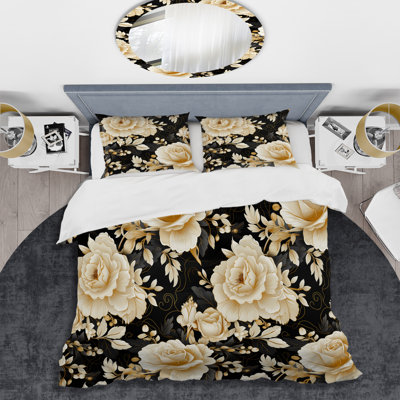 Ensemble de housse de couette Elegant Beige Rose Harmony I