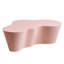 Table basse de 50 pouces en fibre de verre rose, attrait moderne de style Mid-Century, sans assemblage, durable et aspect griffé