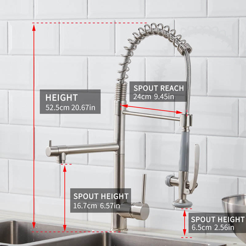 Fapully Pull Down Kitchen Faucet, Silver