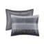 Ensemble de literie pour grand lit 9 pièces de qualité supérieure, édredon en microfibre avec draps en coton, design noir moderne