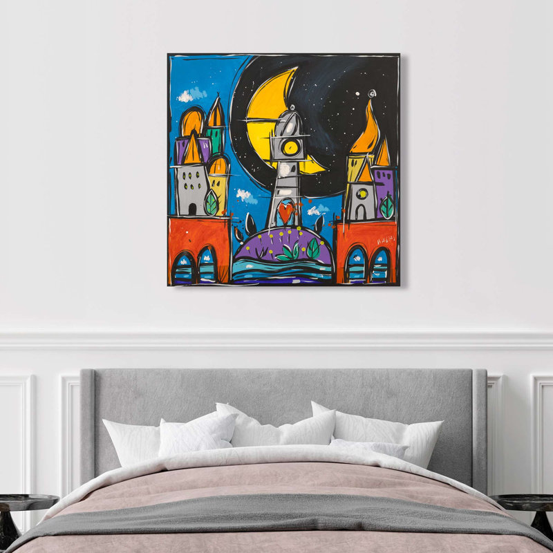 Red Bridges by Wallas - Wrapped Canvas Print, 70cm H x 70cm W x 4cm D