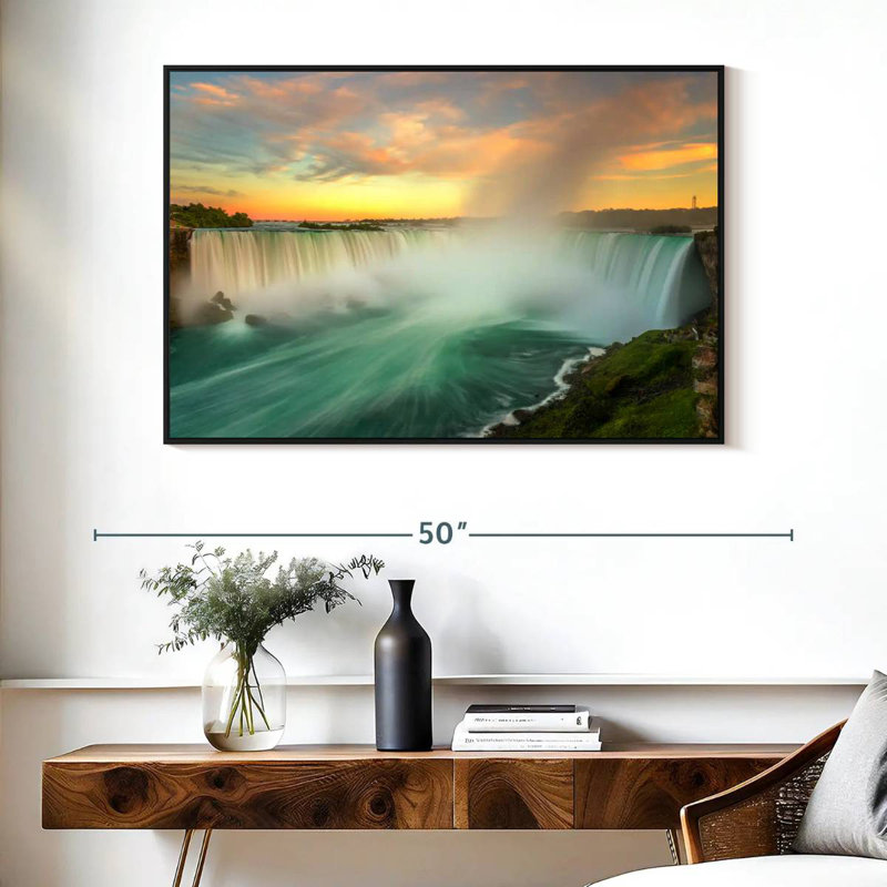Paysage des chutes du Niagara, Cadre flottant noir, 40 po x 27 po