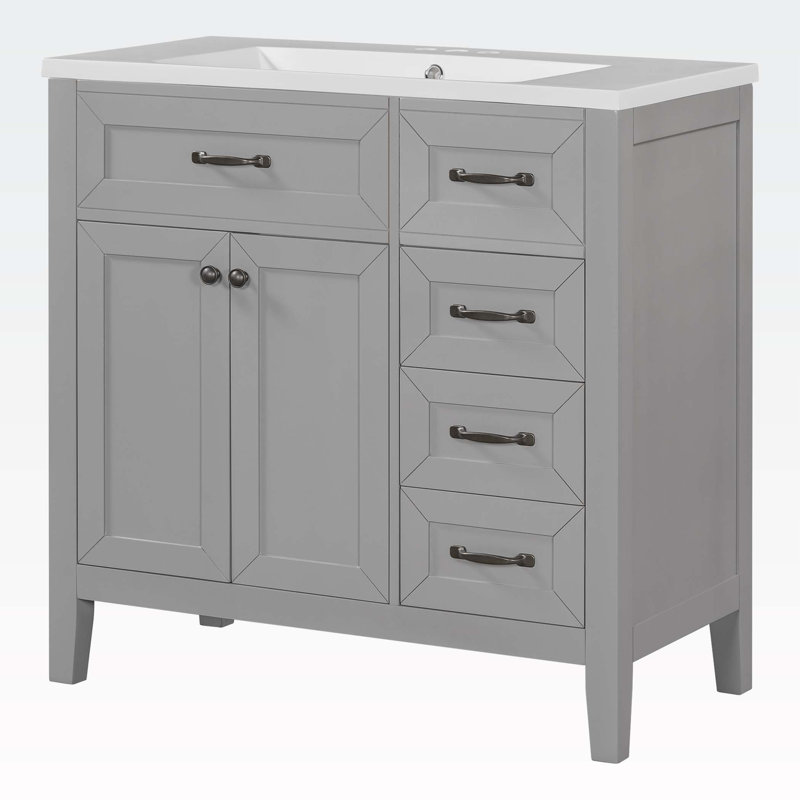 Ensemble de meuble-lavabo simple 35,98 po Fedra, Gris