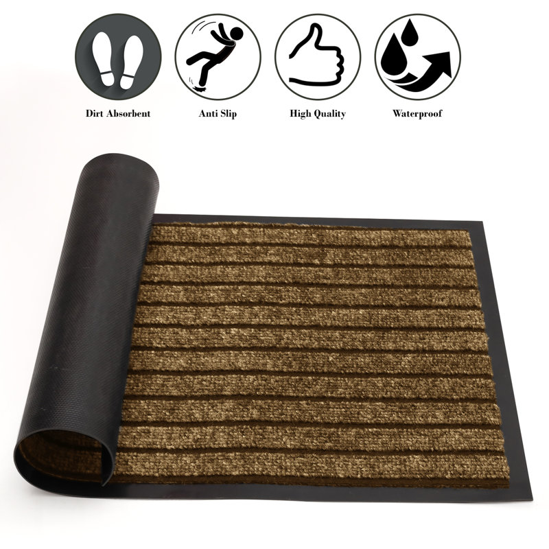 Non-Slip Indoor Doormat, Brown, 80cm W x 150cm L