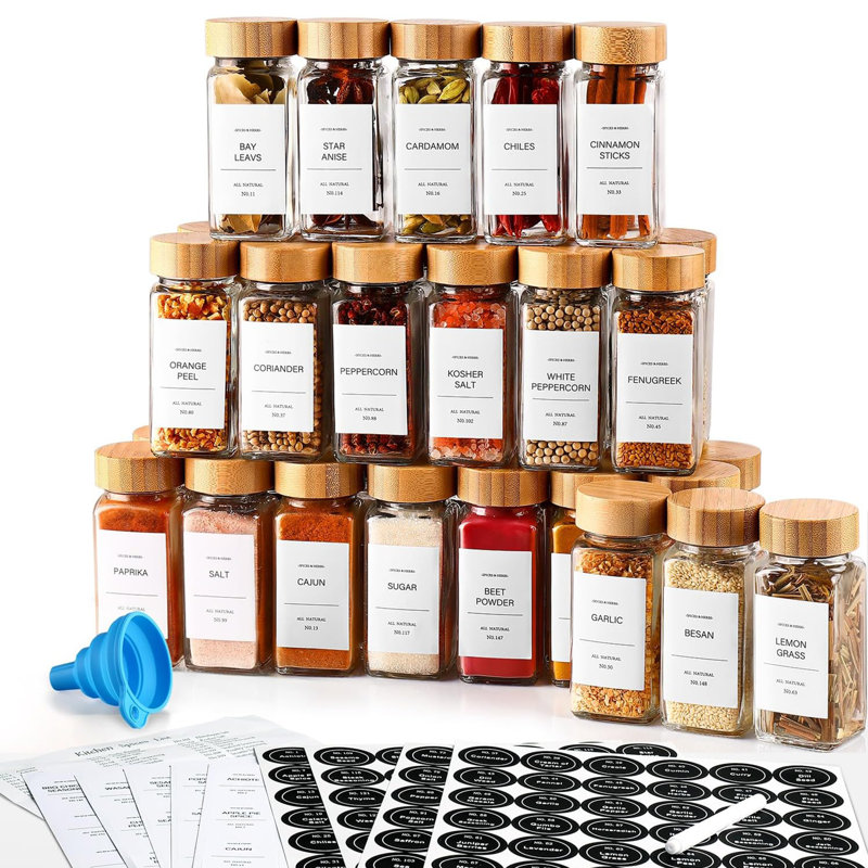 36 pots en verre de 4 oz d'épices