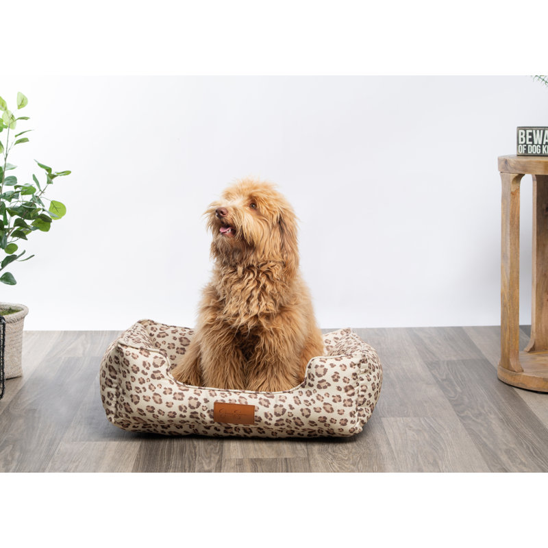 Animal Print Polyester Pet Bed, Khaki