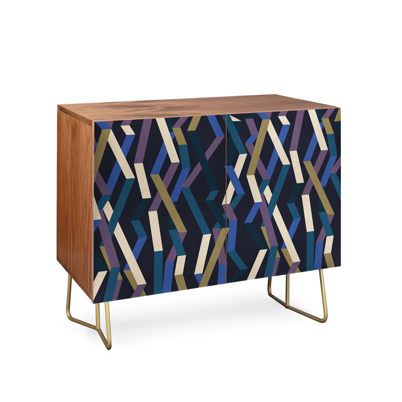 Mareike Accent Cabinet, Walnut/Navy Blue