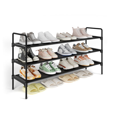 Shoe Rack for Closet, Sturdy and Long-Lasting Shoe Shelf, Shoe Rack for Entryway, Personalized DIY Shoe Organizer, Shoe Rack Organizer for Space-Saving, 36.2" x 11.8" x 23.6", Black