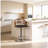 Modern Wood Back Adjustable Swivel Bar Stool With Cushion