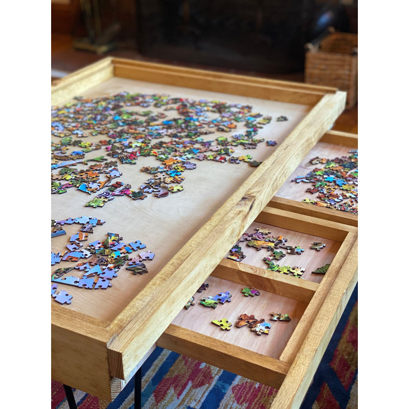 Arnsten Puzzle Table with Removable Glass Top