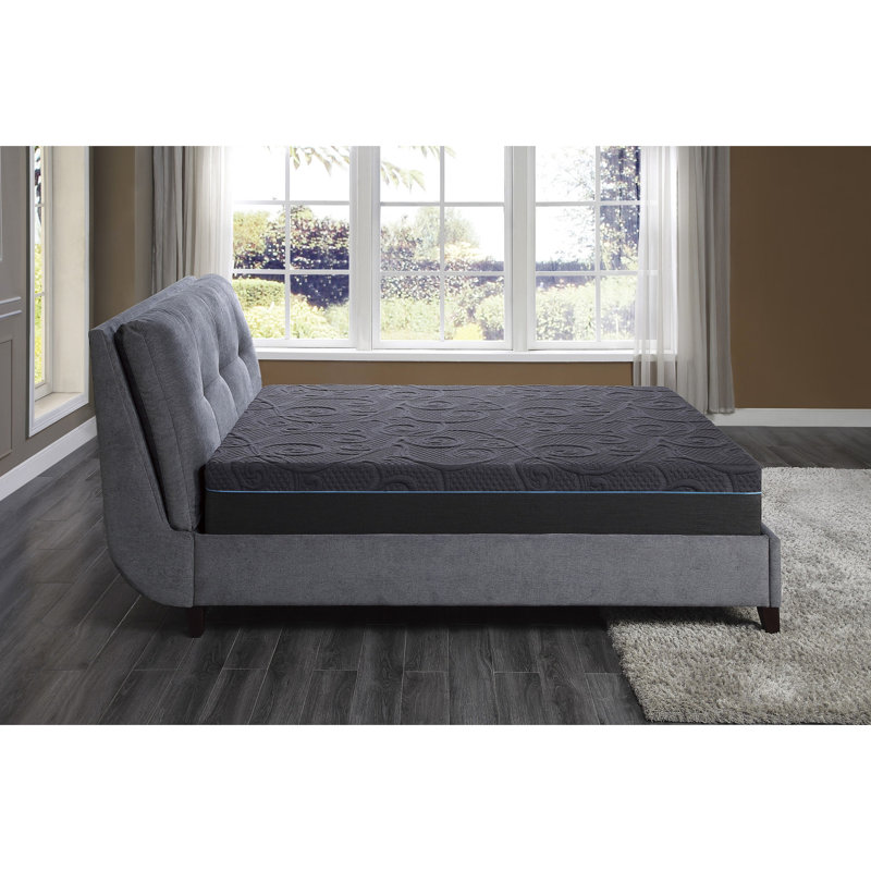 Matelas pour grand lit gris foncé, mousse viscoélastique imprégnée de gel de 11 po, ressorts ensachés pour un sommeil serein, matelas pour lit de confort moyen de 11 po, mousse, gris, qualité de promotion