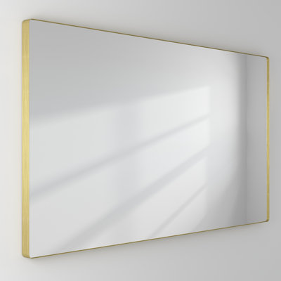 Lesamuel Filleted Corner Wall Mounted Bathroom and Vanity Mirror With Aluminum Frame