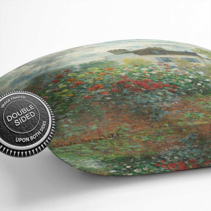 Square Cushion, 40cm H x 40cm W x 15cm D, Cream/Green