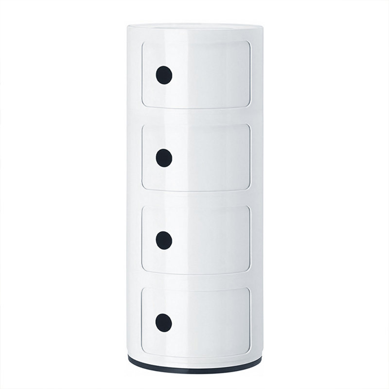 Kimmori Tray Top Drum End Table, White