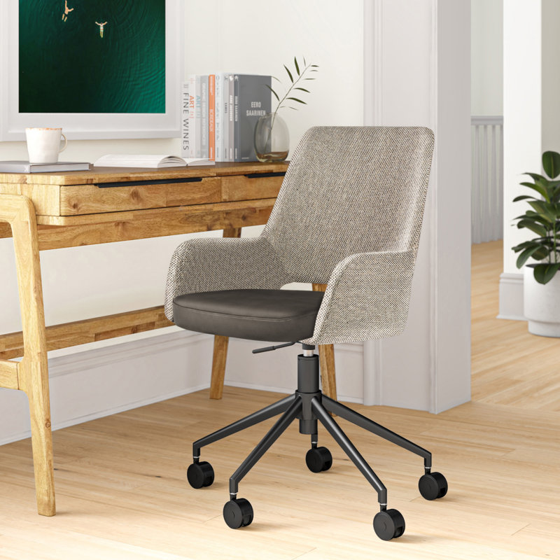 Chaise de travail Ludovick, Gris anthracite, Noir