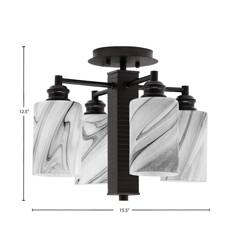 Plafonnier semi-encastré avec verre 4 po Edge, Espresso