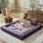 Queen Size Chenille Compression Frameless Boneless Convertible Sofa Bed Sleeper Sofa Loveseat-584228866