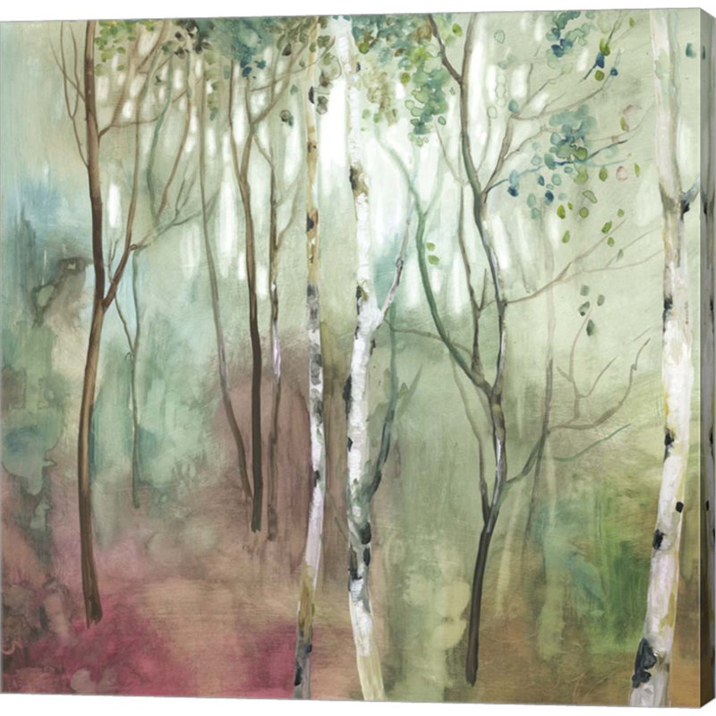 «Birch In The Fog I» par Allison Pearce - impression sur toile tendue, H 24 po x l 24 po x P 1,5 po