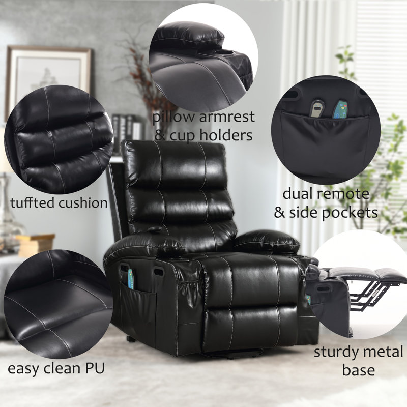 Fauteuil inclinable électrique Vayun, Noir