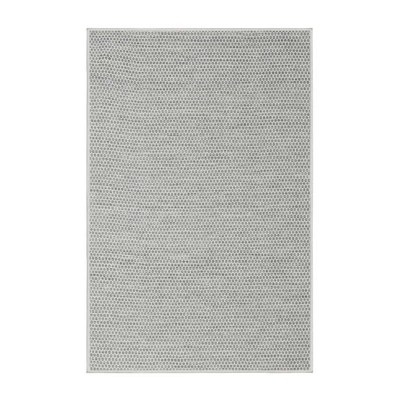 Tapis gris/zone noire contemporaine, Rectangle 5 pi x 7 pi