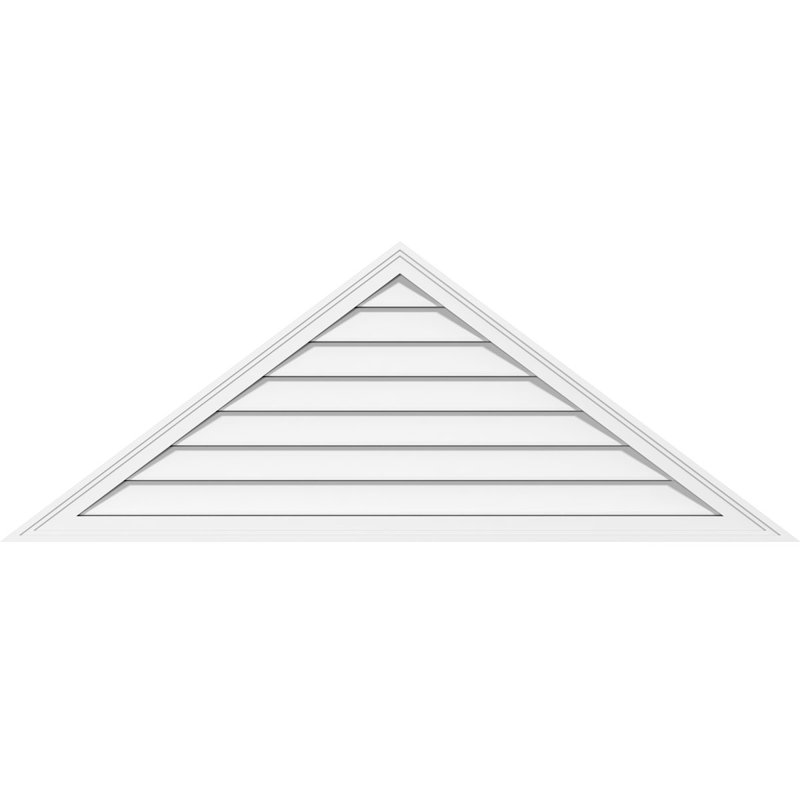 Triangle Surface Mount Functional Brickmould Frame PVC Gable Vent 11/12 Pitch, 13.4" H x 40" W
