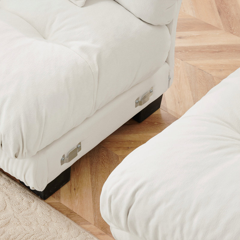 Canapé modulaire Luxury Luxury, Chenille blanche