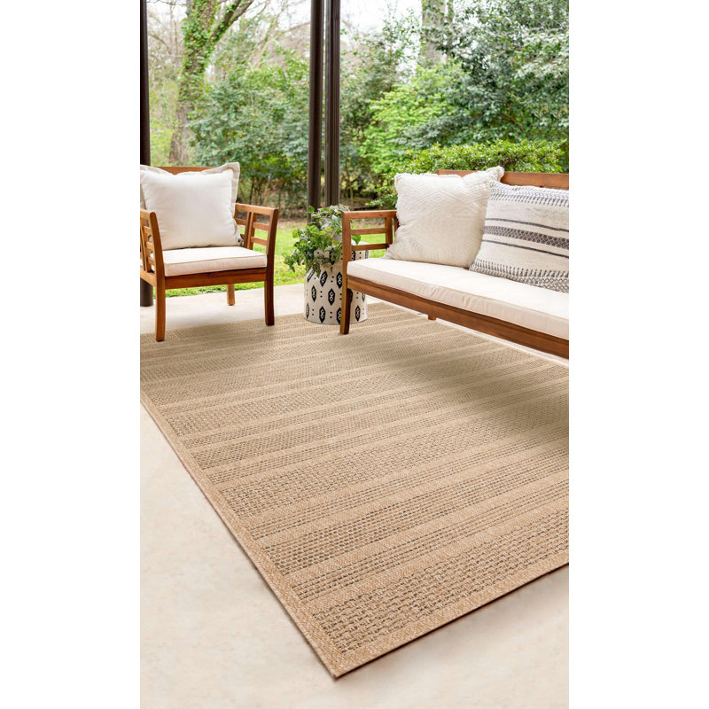 Alyrica Striped Indoor / Outdoor Area Rug, Rectangular 60 x 90 cm