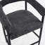2 tabourets modernes à structure en métal, tissu bouclé gris foncé avec rembourrage en mousse pour la maison, îlot de cuisine, salle à manger, tabourets rembourrés de 2, style-862408731