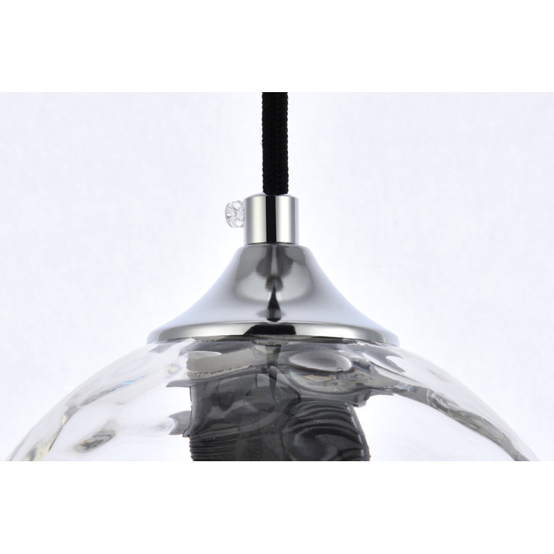 Luminaire suspendu sphère 1 lumière Douthit, Chrome, H 6,6 po x l 5,9 po x P 5,9 po