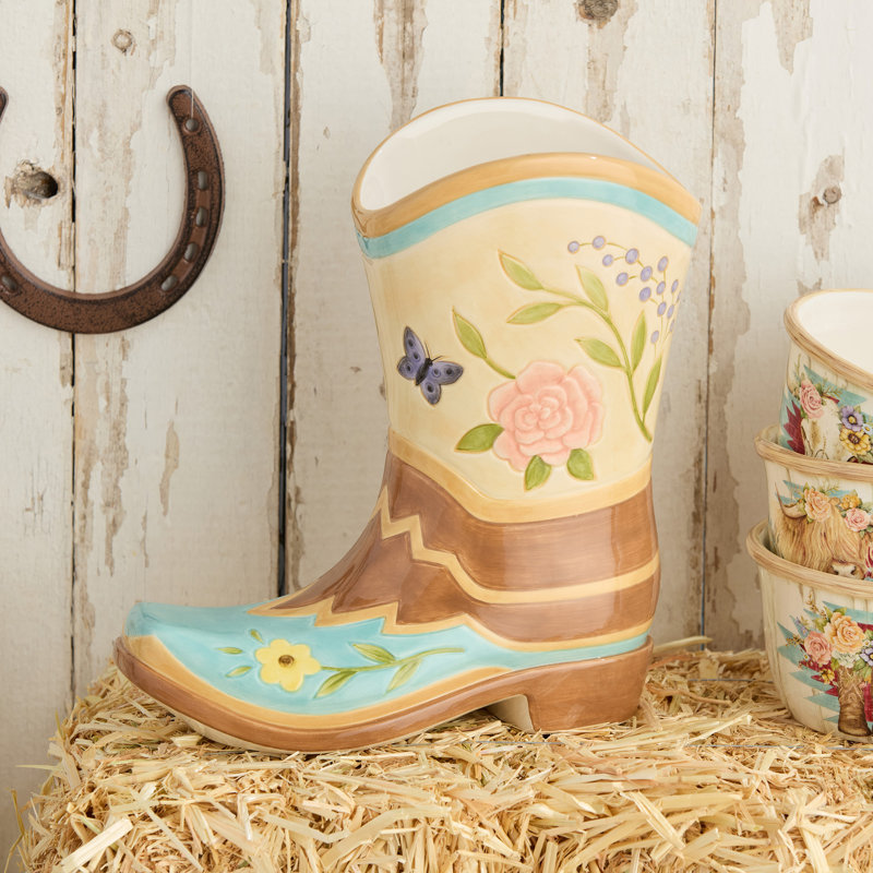 Rosewood 3-D Boot Vase