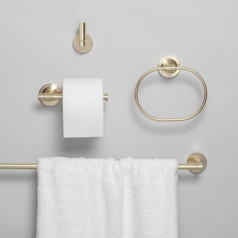 Ensemble de quincaillerie de salle de bain 4 pièces Avalon - 9024-Kit-RD, Or champagne