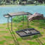 Table de barbecue pliante, table de camping portative de 4,5 pi avec 2 panneaux à oreilles, table d'extérieur en métal à hauteur réglable avec plateau en filet pour pique-nique, plage, barbecue, fête, noir