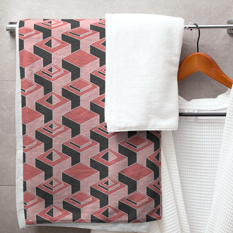 Jordao Bath Towel, Red/Black
