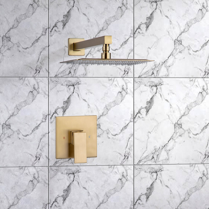 Square Pressure Balanced Complete Shower System With Rough-In Valve