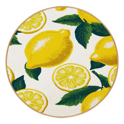 Washable Meyer Lemon Fruits Area Rug