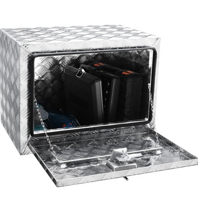 Truck Box 24"17"18", Heavy Duty Aluminum, Waterproof, T - Handle Latch, Lock And Keys For Van Storage Of Maintenance Tools Camper Organization Equipment