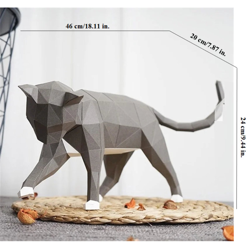 Geometric-3D-Cat-Figure