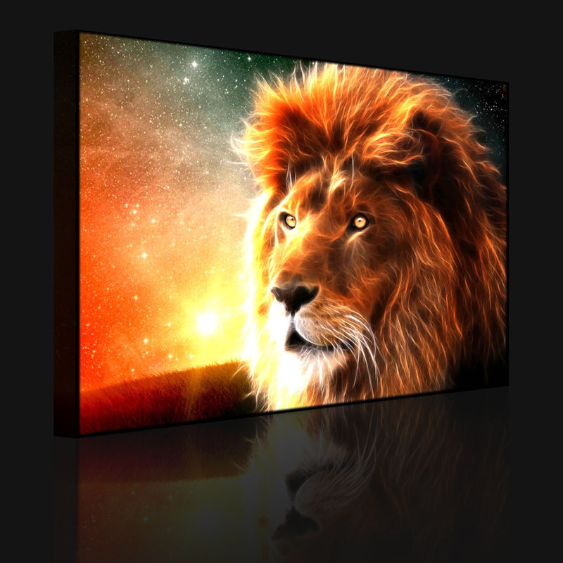 Lion Abstract by No - Wrapped Canvas Print, Without lighting, 60cm H x 80cm W x 4.5cm D