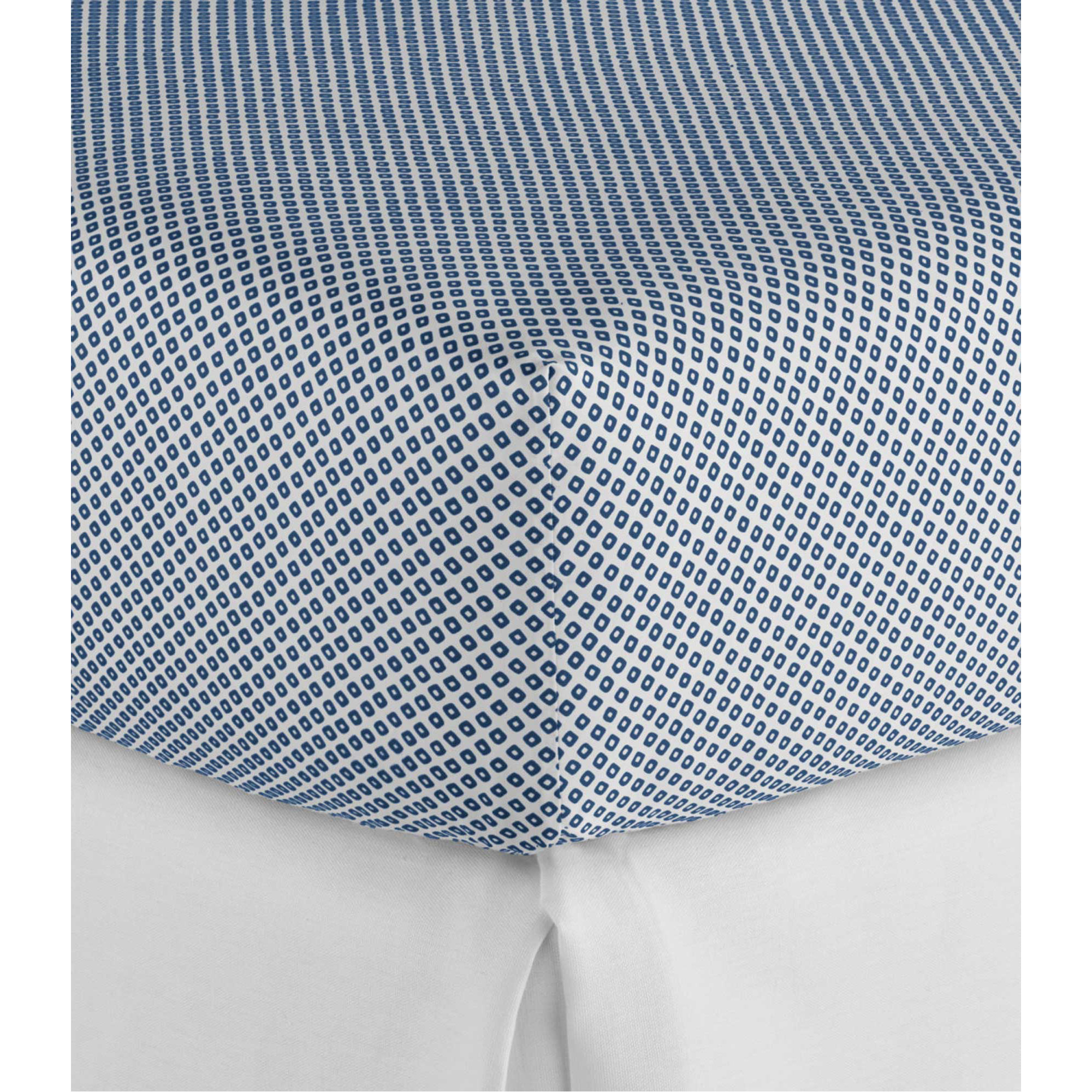Emma 300 Thread Count Geometric Egyptian-Quality Cotton Sateen Fitted Sheet, Blue, Queen