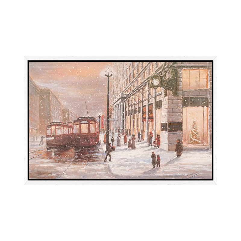 Marshall Fields, A Bygone Era by Jim Williams - Wrapped Canvas Painting, 101.6 cm H x 66.04 cm W, White Framed