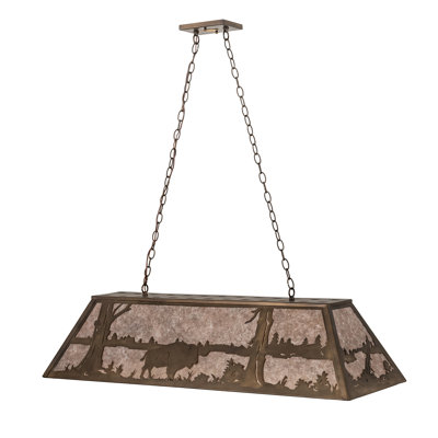Luminaire suspendu linéaire pour table de billard 6 lumières Old Forge