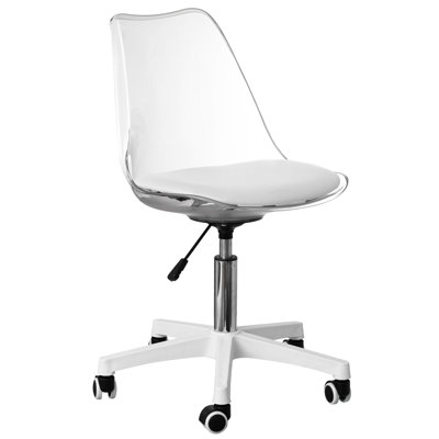 Chaise de bureau en acrylique transparent Hovland