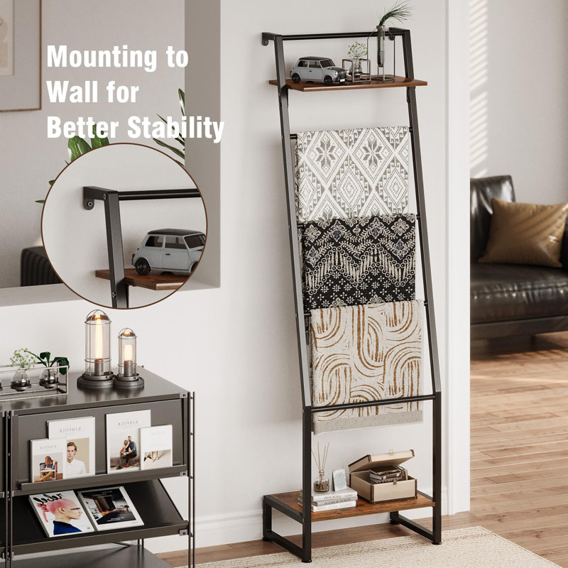 Blanket Ladder with Shelf
