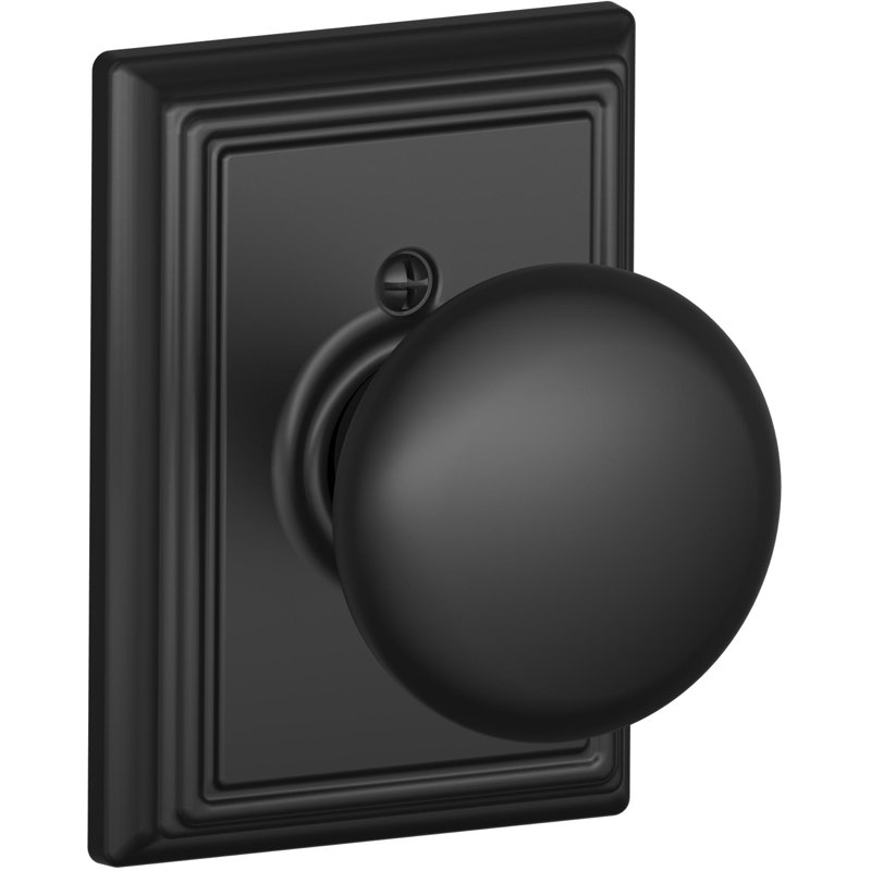 Plymouth Single Dummy Door Knob, Matte Black