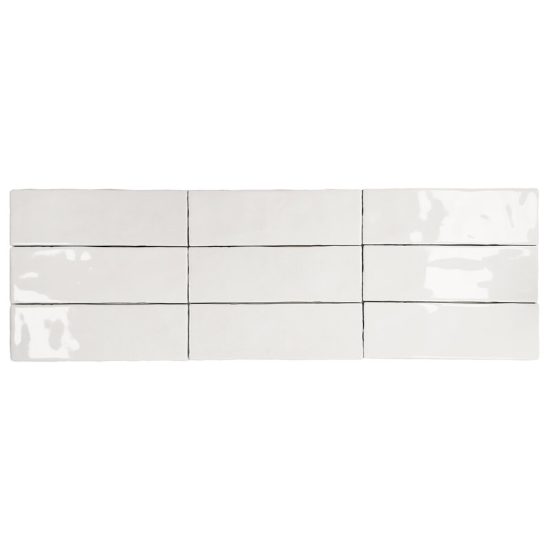 2.5" x 8" Ceramic Subway Wall Tile, White